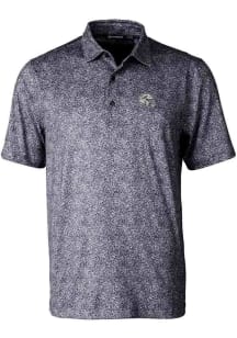 Cutter and Buck Miami Dolphins Mens Black Helmet Pike Constellation Short Sleeve Polo