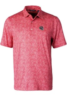 Cutter and Buck Tampa Bay Buccaneers Mens Red Helmet Pike Constellation Short Sleeve Polo