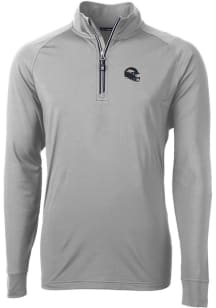 Cutter and Buck Denver Broncos Mens Grey Adapt Eco Long Sleeve 1/4 Zip Pullover