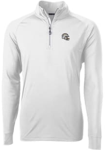 Cutter and Buck Los Angeles Chargers Mens White Helmet Adapt Eco Knit Long Sleeve 1/4 Zip Pullov..
