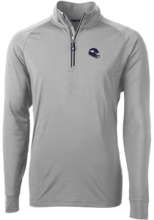 Cutter and Buck Minnesota Vikings Mens Grey Adapt Eco Long Sleeve 1/4 Zip Pullover