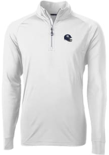 Cutter and Buck New York Giants Mens White Adapt Eco Long Sleeve 1/4 Zip Pullover