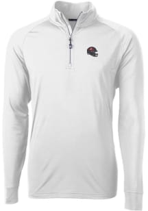 Cutter and Buck Tampa Bay Buccaneers Mens White Adapt Eco Long Sleeve 1/4 Zip Pullover
