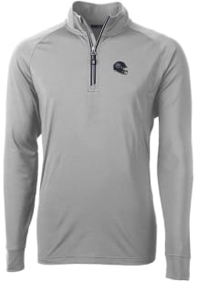 Cutter and Buck Tennessee Titans Mens Grey Helmet Adapt Eco Knit Long Sleeve 1/4 Zip Pullover