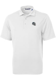 Cutter and Buck Carolina Panthers Mens White Virtue Eco Pique Short Sleeve Polo
