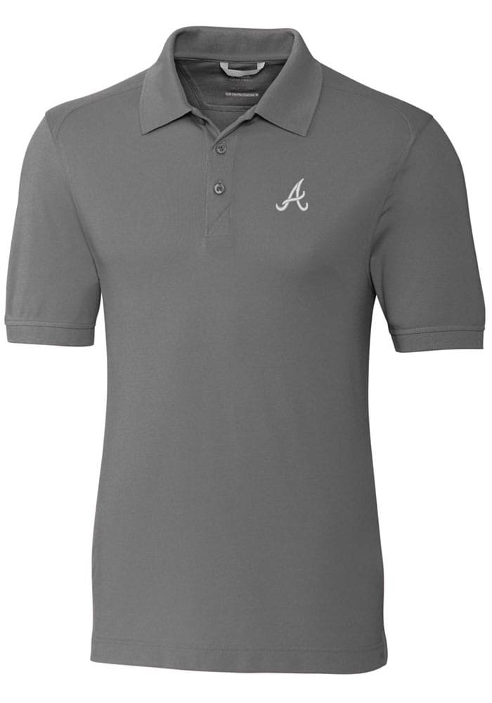 Atlanta Braves Cutter & Buck Prospect Textured Stretch Polo - White