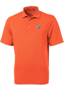 Cutter and Buck Miami Dolphins Mens Orange Virtue Eco Pique Short Sleeve Polo