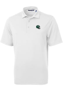 Cutter and Buck New York Jets Mens White Virtue Eco Pique Short Sleeve Polo