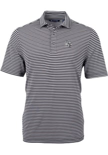 Cutter and Buck Indianapolis Colts Mens Black Helmet Virtue Eco Pique Stripe Short Sleeve Polo