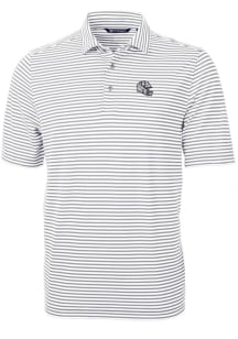 Cutter and Buck Indianapolis Colts Mens Grey Helmet Virtue Eco Pique Stripe Short Sleeve Polo