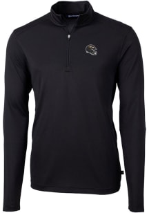 Cutter and Buck Baltimore Ravens Mens Black Virtue Eco Pique Long Sleeve 1/4 Zip Pullover
