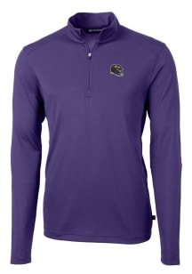 Cutter and Buck Baltimore Ravens Mens Purple Virtue Eco Pique Long Sleeve 1/4 Zip Pullover