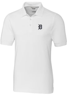 Cutter and Buck Detroit Tigers Mens White Advantage Short Sleeve Polo