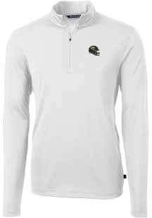 Cutter and Buck Jacksonville Jaguars Mens White Virtue Eco Pique Long Sleeve 1/4 Zip Pullover
