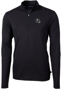 Cutter and Buck Pittsburgh Steelers Mens Black Virtue Eco Pique Long Sleeve 1/4 Zip Pullover