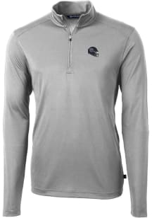 Cutter and Buck Tennessee Titans Mens Grey Helmet Virtue Eco Pique Long Sleeve 1/4 Zip Pullover