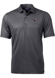 Cutter and Buck Los Angeles Rams Mens Black Helmet Pike Banner Short Sleeve Polo