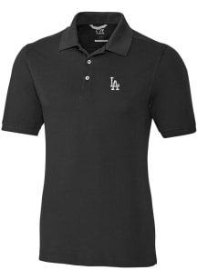 Cutter and Buck Los Angeles Dodgers Mens Black Advantage Short Sleeve Polo