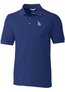 Cutter and Buck Los Angeles Dodgers Mens Blue Advantage Short Sleeve Polo