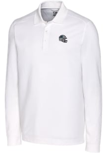 Cutter and Buck Carolina Panthers Mens White Helmet Advantage Long Sleeve Polo Shirt