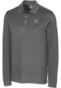 Cutter and Buck Las Vegas Raiders Mens Grey Advantage Long Sleeve Polo Shirt