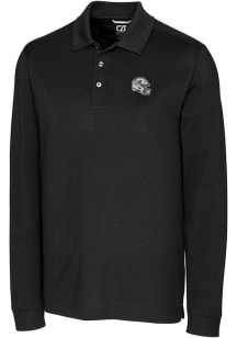 Cutter and Buck Miami Dolphins Mens Black Advantage Long Sleeve Polo Shirt