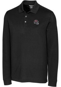 Cutter and Buck Tampa Bay Buccaneers Mens Black Advantage Long Sleeve Polo Shirt