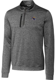 Cutter and Buck Los Angeles Rams Mens Charcoal Helmet Stealth Long Sleeve 1/4 Zip Pullover