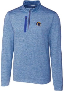 Cutter and Buck Los Angeles Rams Mens Blue Stealth Long Sleeve 1/4 Zip Pullover