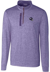 Cutter and Buck Minnesota Vikings Mens Purple Stealth Long Sleeve 1/4 Zip Pullover