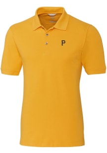 Cutter and Buck Pittsburgh Pirates Mens Gold Advantage Short Sleeve Polo