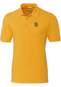 Cutter and Buck San Diego Padres Mens Gold Advantage Short Sleeve Polo