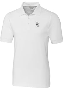 Cutter and Buck San Diego Padres Mens White Advantage Short Sleeve Polo