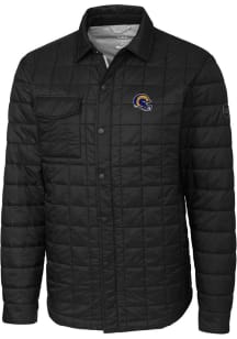 Cutter and Buck Los Angeles Rams Mens Black Helmet Rainier PrimaLoft Outerwear Lined Jacket