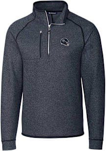 Cutter and Buck Tennessee Titans Mens Navy Blue Helmet Mainsail Long Sleeve Qtr Zip Pullover
