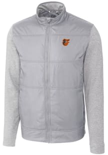 Cutter and Buck Baltimore Orioles Mens Grey Stealth Hybrid Quilted Medium Weight Jacket