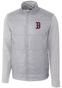 Cutter and Buck Boston Red Sox Mens Grey Stealth Hybrid Quilted Medium Weight Jacket