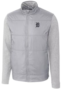 Cutter and Buck Detroit Tigers Mens Grey Stealth Hybrid Quilted Medium Weight Jacket