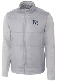 Cutter and Buck Kansas City Royals Mens Grey Stealth Hybrid Quilted Medium Weight Jacket