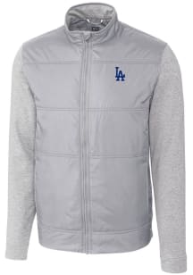 Cutter and Buck Los Angeles Dodgers Mens Grey Stealth Hybrid Quilted Medium Weight Jacket