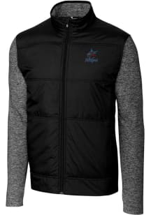 Cutter and Buck Miami Marlins Mens Black Stealth Hybrid Quilted Medium Weight Jacket