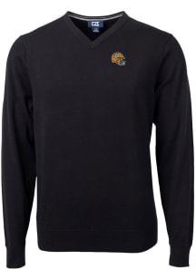 Cutter and Buck Green Bay Packers Mens Black Helmet Lakemont Long Sleeve Sweater