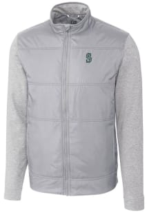 Cutter and Buck Seattle Mariners Mens Grey Stealth Hybrid Quilted Medium Weight Jacket