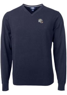 Cutter and Buck Los Angeles Chargers Mens Navy Blue Helmet Lakemont Long Sleeve Sweater