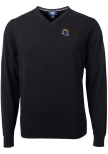 Cutter and Buck Los Angeles Rams Mens Black Helmet Lakemont Long Sleeve Sweater