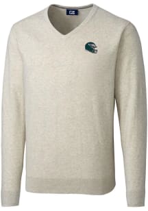 Cutter and Buck Philadelphia Eagles Mens Oatmeal Lakemont Long Sleeve Sweater