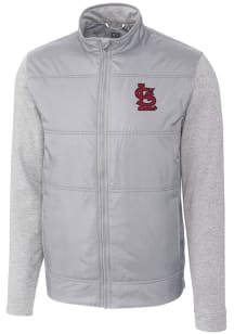 Cutter and Buck St Louis Cardinals Mens Grey Stealth Hybrid Quilted Medium Weight Jacket