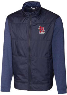 Cutter and Buck St Louis Cardinals Mens Navy Blue Stealth Hybrid Quilted Medium Weight Jacket