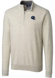 Cutter and Buck Houston Texans Mens Oatmeal Lakemont Long Sleeve 1/4 Zip Pullover
