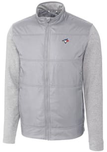 Cutter and Buck Toronto Blue Jays Mens Grey Stealth Hybrid Quilted Medium Weight Jacket